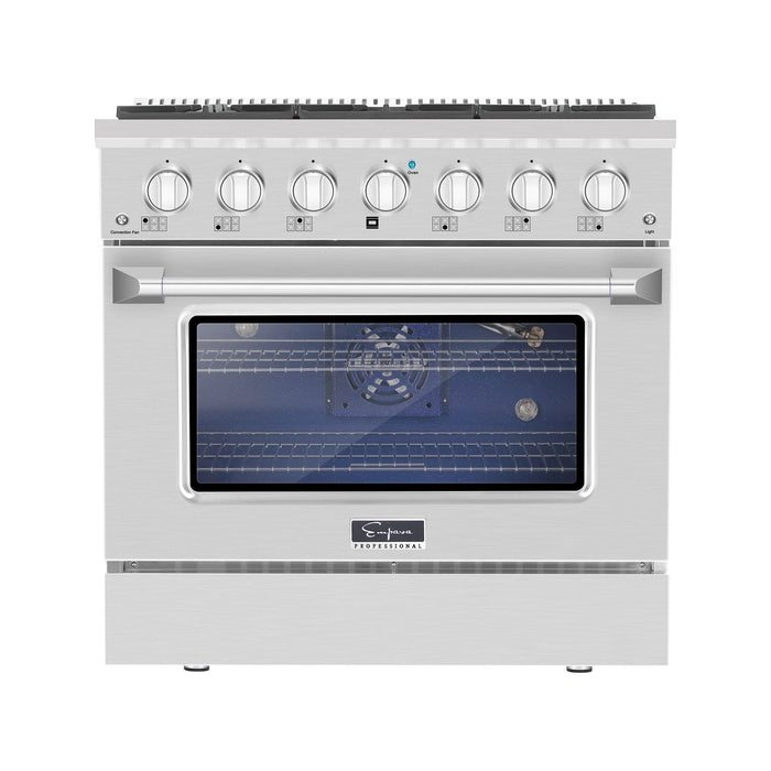 Empava 36 In. Pro-Style Slide-In Single Oven Gas Range 36GR08