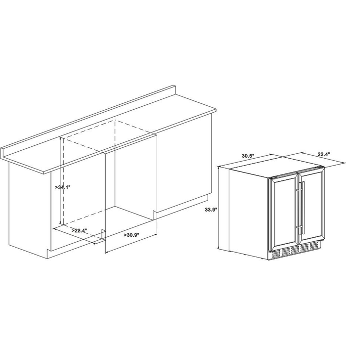 Empava Dual Zone Wine Cooler & Beverage Fridge BR04D