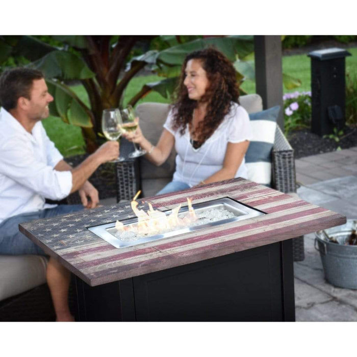 Endless Summer The Americana 40" Rectangular Outdoor LP Gas Fire Pit Table GAD17108ES