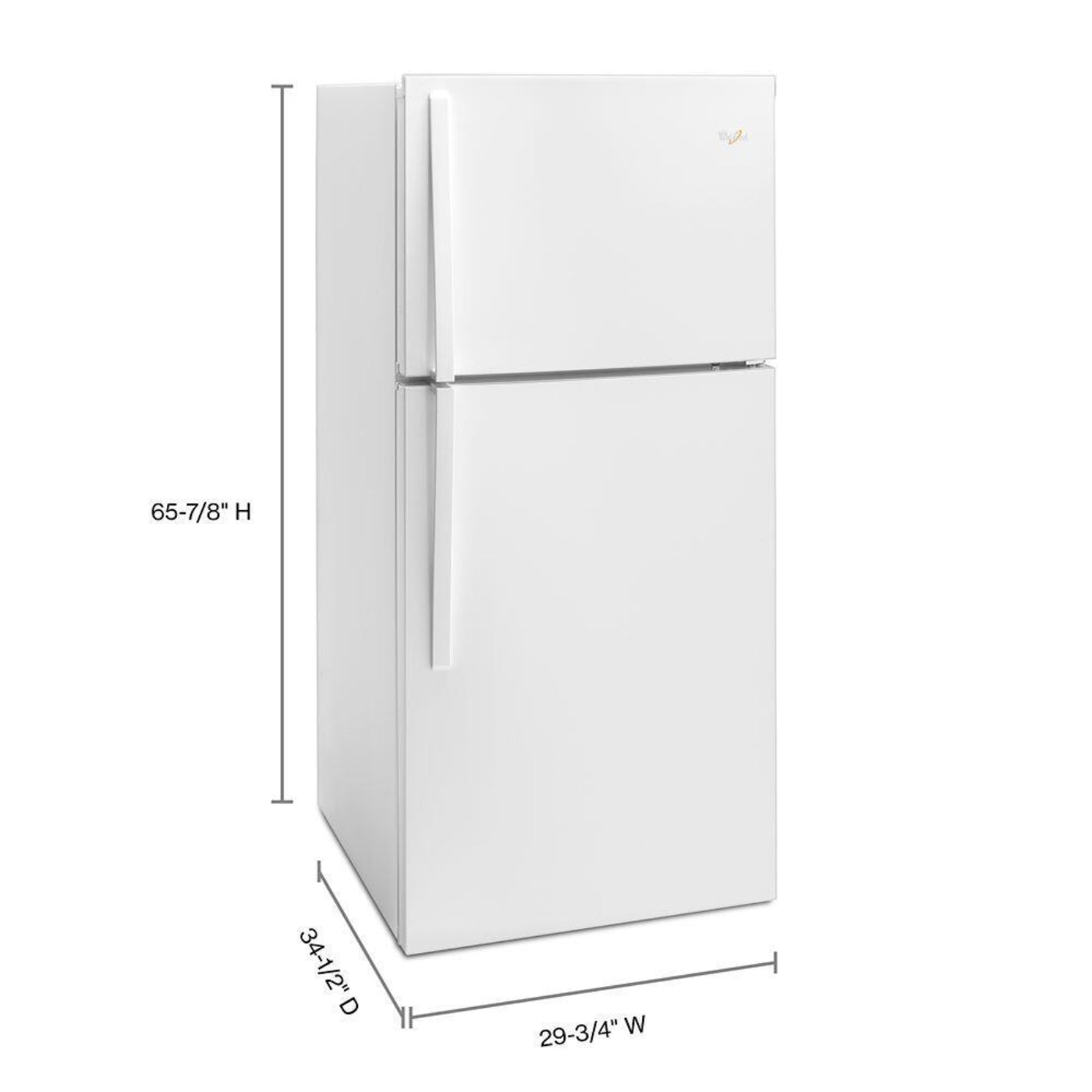 WHIRLPOOL 30-inch Wide Top Freezer Refrigerator - 19 cu. ft. - WRT549SZDW-KT