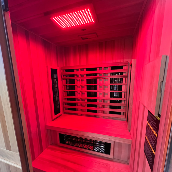 Finnmark FD-4 Trinity 2-Person Hybrid Infrared & Traditional Steam Sauna with Red Light Therapy FD-KN004