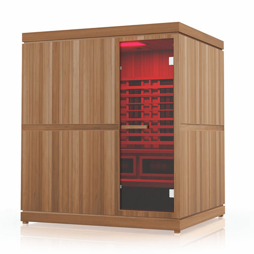 Finnmark FD-5 Trinity XL 4-Person Hybrid Infrared & Traditional Steam Sauna with Red Light Therapy FD-KN005