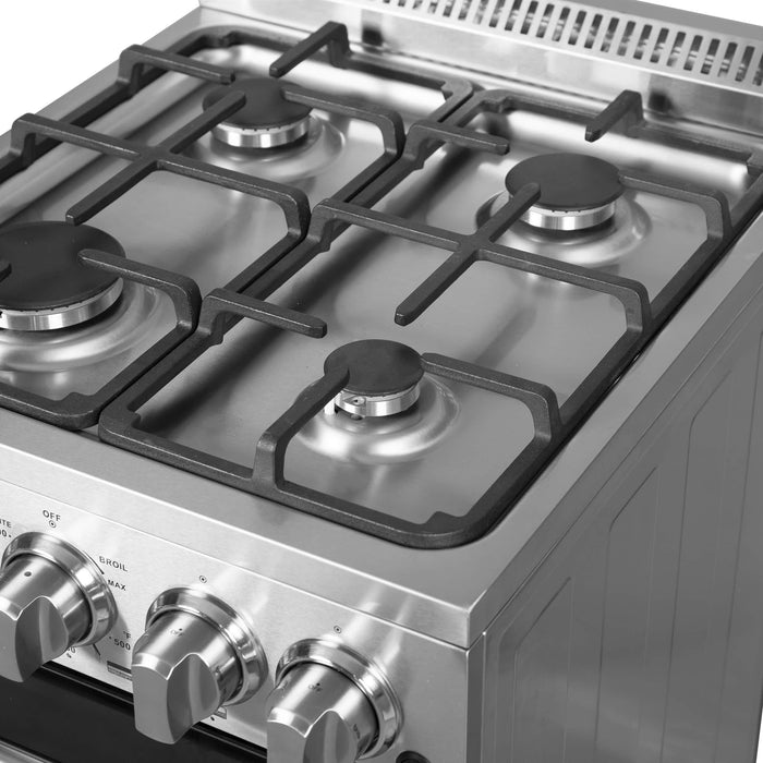 Forno 20-Inch Lamazze Gas Range with 4 Burners and 21,200 BTUs in Stainless Steel (FFSGS6265-20)