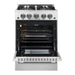 Forno 24-Inch Gas Range with 4 Burners and 38,000 BTUs in Stainless Steel (FFSGS6272-24)