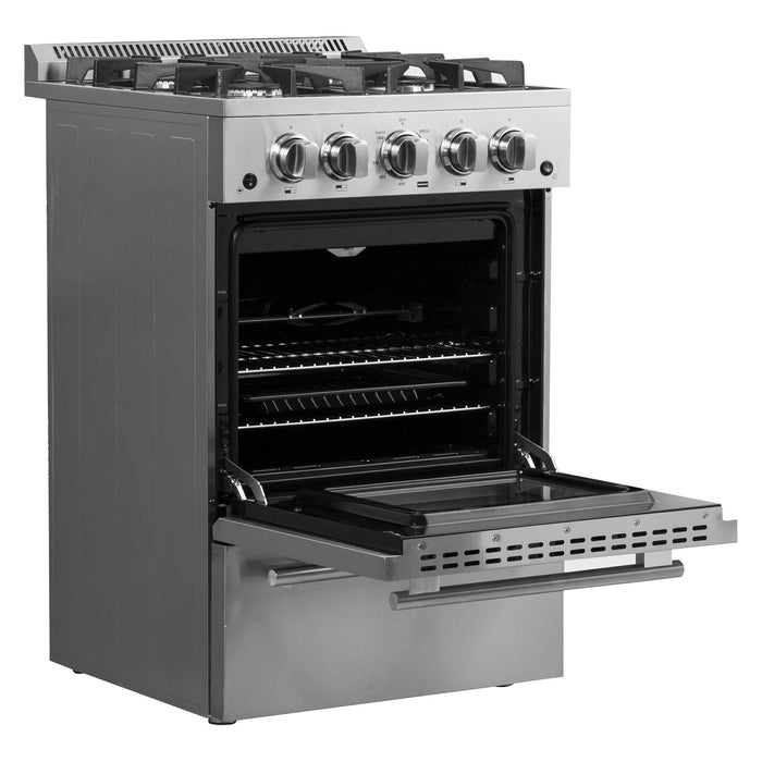 Forno 24-Inch Gas Range with 4 Burners and 38,000 BTUs in Stainless Steel (FFSGS6272-24)