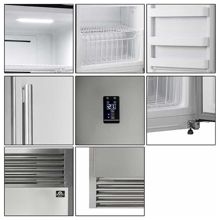 Forno 28" Rizzuto 13.8 cu.ft. Pro-Style Dual Combination Refrigerator & Freezer with 4" Stainless Steel Grill Trim Kit FFFFD1933-32LS