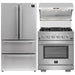 Forno 3-Piece Pro Appliance Package - 30-Inch Gas Range, Refrigerator, & Wall Mount Hood with Backsplash in Stainless Steel