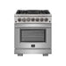 Forno 30" Dual Fuel Range, Premium Hood, French Door Refrigerator & Stainless Steel Dishwasher Pro Appliance Package