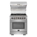 Forno 30" Dual Fuel Range, Premium Hood, Pro-Style Refrigerator & Stainless Steel Dishwasher Pro Appliance Package