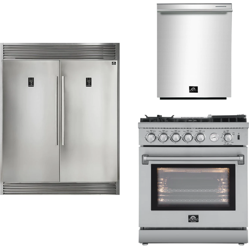 Forno 30" Gas Range, Dishwasher and 60" Refrigerator Appliance Package