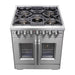 Forno 30-Inch Capriasca Dual Fuel Range with 5 Gas Burners, 100,000 BTUs, and French Door Electric Oven in Stainless Steel FFSGS6387-30