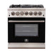 Forno 30-Inch Capriasca Gas Range with 5 Burners and Convection Oven in Stainless Steel with Black Door (FFSGS6260-30BLK)