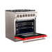 Forno 30-Inch Capriasca Gas Range with 5 Burners and Convection Oven in Stainless Steel with Red Door (FFSGS6260-30RED)