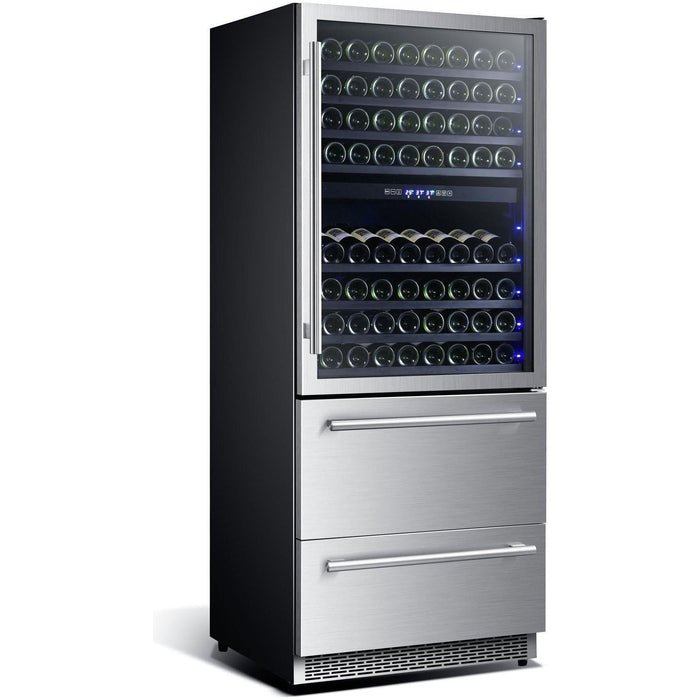 Forno 30-Inch Dual Zone Wine Cooler & Refrigerator Drawer (FWCDR6661-30S)