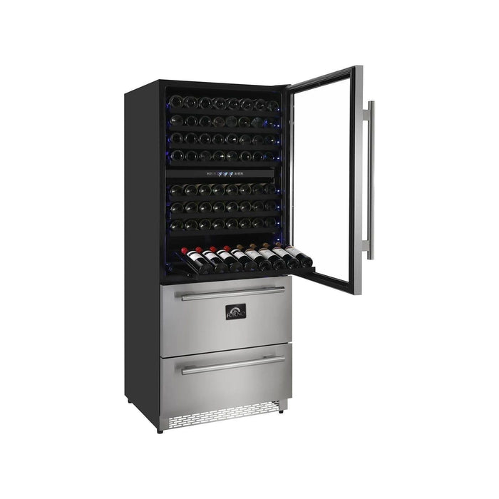 Forno 30-Inch Dual Zone Wine Cooler & Refrigerator Drawer (FWCDR6661-30S)