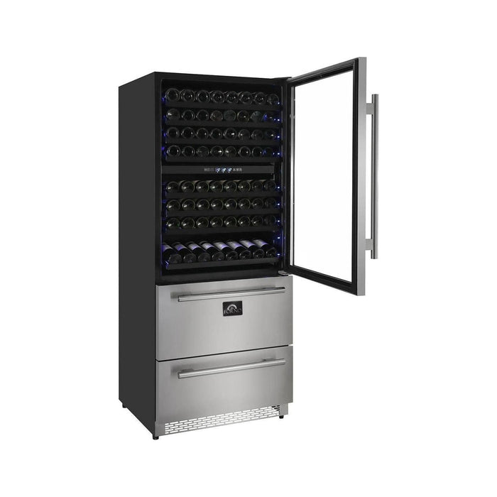 Forno 30-Inch Dual Zone Wine Cooler & Refrigerator Drawer (FWCDR6661-30S)