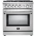 Forno 30 Inch Gas Range and Wall Mount Range Hood Appliance Package