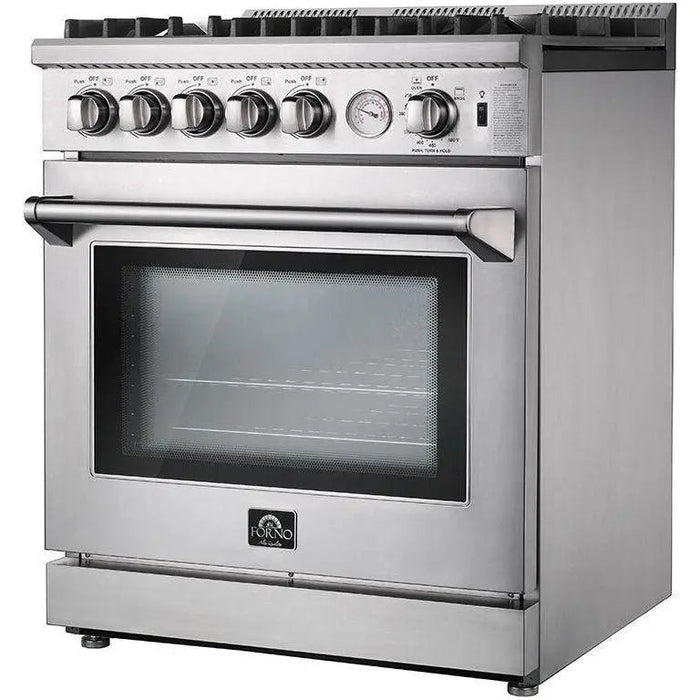 Forno 30 Inch Gas Range and Wall Mount Range Hood Appliance Package