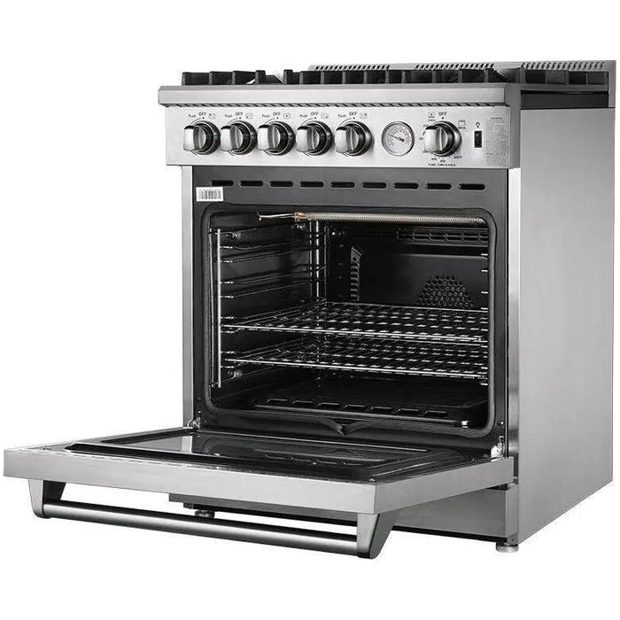 Forno 30 Inch Gas Range and Wall Mount Range Hood Appliance Package