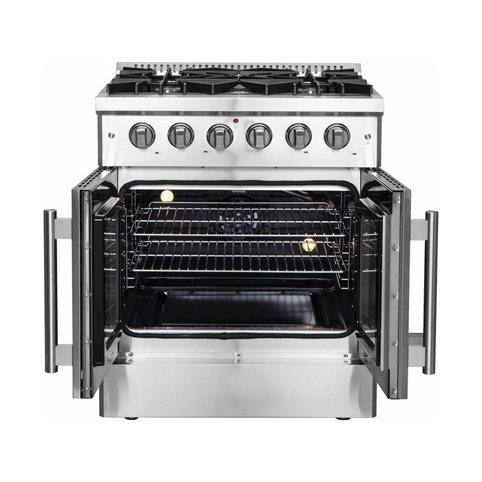 Forno 30" Vittorio Gas Range with 5 Sealed Burners, 68,000 BTUs, & French Door Gas Oven in Stainless Steel (FFSGS6444-30)