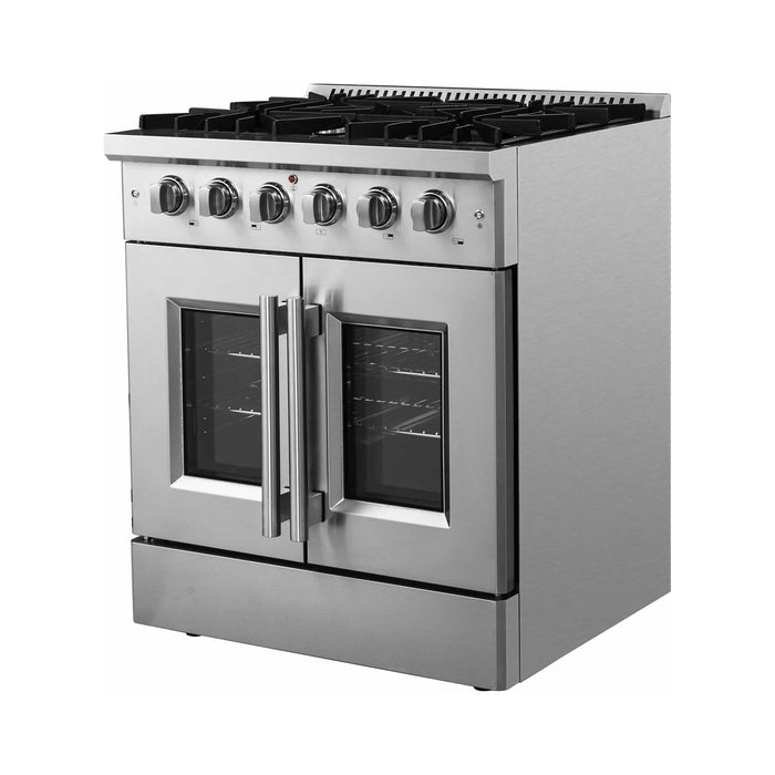 Forno 30" Vittorio Gas Range with 5 Sealed Burners, 68,000 BTUs, & French Door Gas Oven in Stainless Steel (FFSGS6444-30)