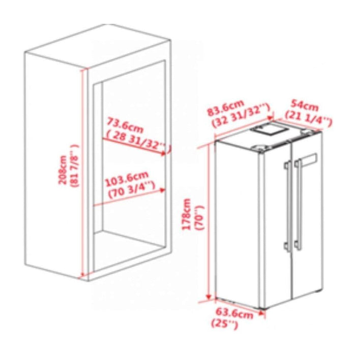 Forno 33 in. 15.62 cu.ft. French Door Refrigerator in Stainless Steel FFRBI1805-33SB