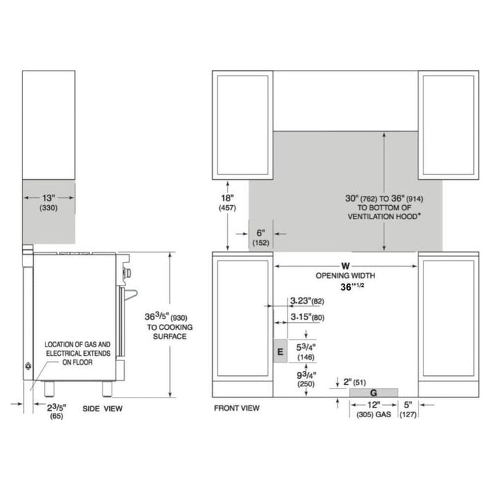 Forno 36" Dual Fuel Range, 56" Pro-Style Refrigerator, Wall Mount Hood with Backsplash, Microwave Oven and Stainless Steel 3-Rack Dishwasher Appliance Package