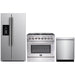 Forno 36" Dual Fuel Range, Refrigerator with Water Dispenser and Stainless Steel Dishwasher Appliance Package