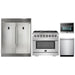 Forno 36" Dual Fuel Range, Refrigerator with Water Dispenser, Microwave Oven and Stainless Steel 3-Rack Dishwasher Pro Appliance Package