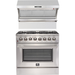 Forno 36" Dual Fuel Range + Wall Mount Range Hood Appliance Package