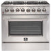 Forno 36" Dual Fuel Range + Wall Mount Range Hood Appliance Package