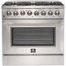 Forno 36" Dual Fuel Range + Wall Mount Range Hood + Dishwasher Appliance Package