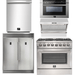 Forno 36" Dual Fuel Range + Wall Mount Range Hood + Refrigerator + Microwave Drawer + Dishwasher Appliance Package