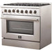 Forno 36" Dual Fuel Range + Wall Mount Range Hood + Refrigerator + Microwave Drawer + Dishwasher Appliance Package