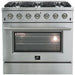 Forno 36" Freestanding Gas Range + Wall Mount Range Hood Appliance Package