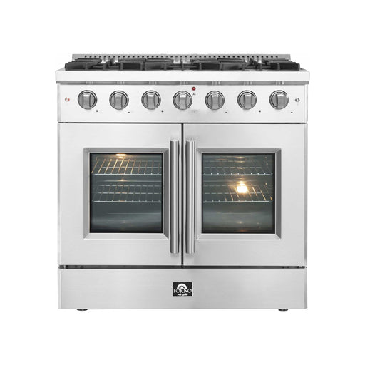 Forno 36" Freestanding Gas Range with French Door in Stainless Steel FFSGS6444-36