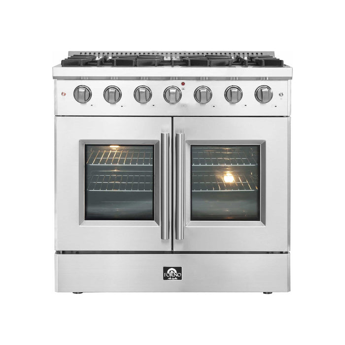 Forno 36" Freestanding Gas Range with French Door in Stainless Steel FFSGS6444-36