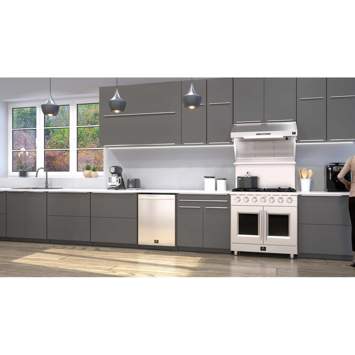 Forno 36" Freestanding Gas Range with French Door in Stainless Steel FFSGS6444-36