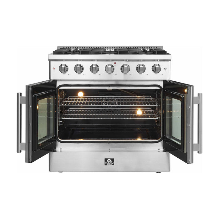 Forno 36" Freestanding Gas Range with French Door in Stainless Steel FFSGS6444-36