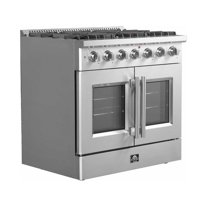 Forno 36" Freestanding Gas Range with French Door in Stainless Steel FFSGS6444-36