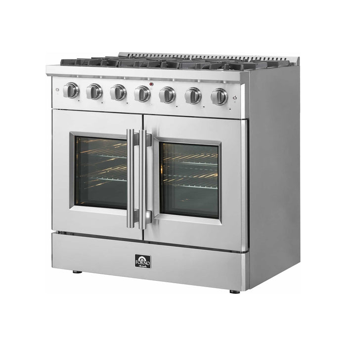 Forno 36" Freestanding Gas Range with French Door in Stainless Steel FFSGS6444-36