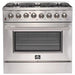 Forno 36" Galiano Dual Fuel Range with 6 Gas Burners and 240v Electric Convection Oven (FFSGS6156-36)