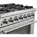 Forno 36" Gas Range, 56" Pro-Style Refrigerator and Stainless Steel Wall Mount Hood with Backsplash Appliance Package