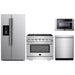 Forno 36" Gas Range, Refrigerator with Water Dispenser, Microwave Drawer and Stainless Steel 3-Rack Dishwasher Pro Appliance Package