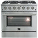 Forno 36" Gas Range + Wall Mount Range Hood + Built-In Dishwasher Appliance Package