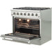 Forno 36" Gas Range + Wall Mount Range Hood + Built-In Dishwasher Appliance Package