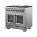 Forno 36-Inch Capriasca Freestanding French Door Dual Fuel Range with 6 Gas Burners, 120,000 BTUs & Electric Oven in Stainless Steel (FFSGS6387-36)