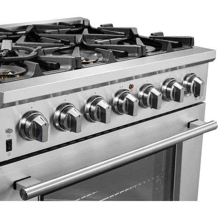 Forno 36-Inch Capriasca Gas Range with 6 Burners, Convection Oven and 120,000 BTUs FFSGS6260-36