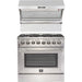 Forno 36 Inch Dual Fuel Range and Wall Mount Range Hood Appliance Package