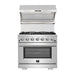 Forno 36 Inch Dual Fuel Range and Wall Mount Range Hood Appliance Package